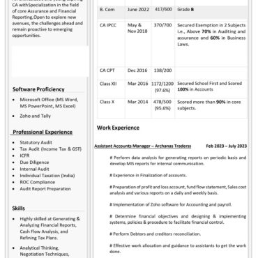 7801-Chartered Accountant Experienced