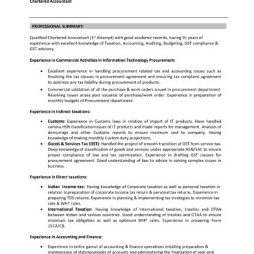 7669 -Chartered Accountant Experienced