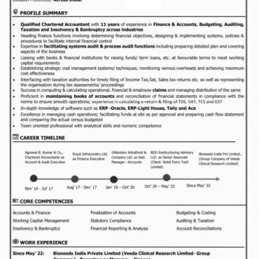 7673 -Chartered Accountant Experienced