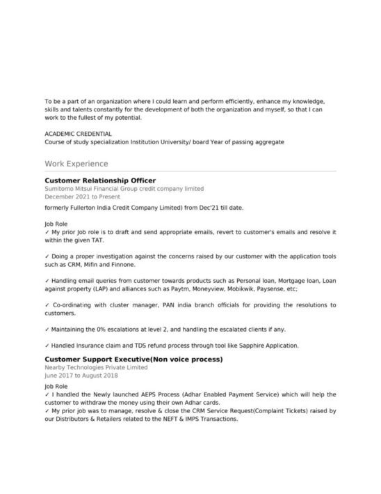 7531 -Customer Support Executive