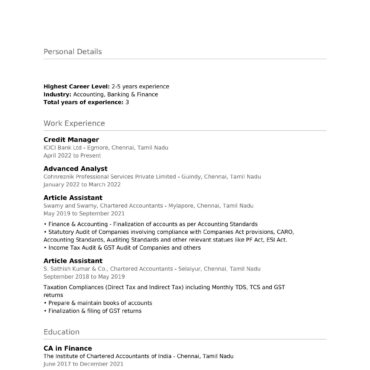 7832-Chartered Accountant Experienced