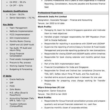 7736-Chartered Accountant Experienced