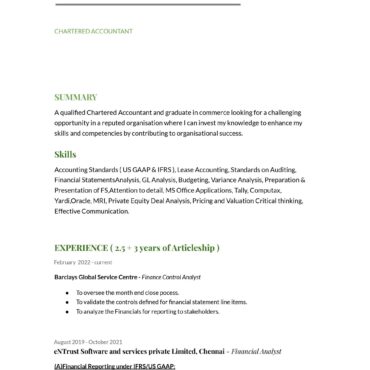 7738-Chartered Accountant Experienced
