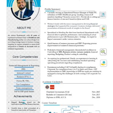 7642- Chartered Accountant Experienced