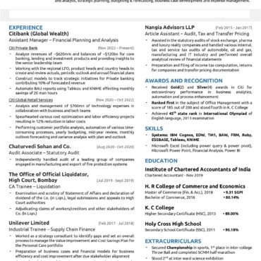 6701-Chartered Accountant Experienced