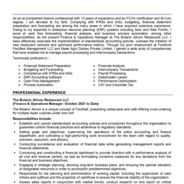 6496 - Chartered Accountant Experienced