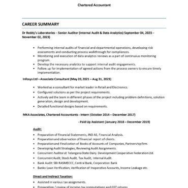 6505- Chartered Accountant Experienced