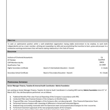 6608- Chartered Accountant Experienced