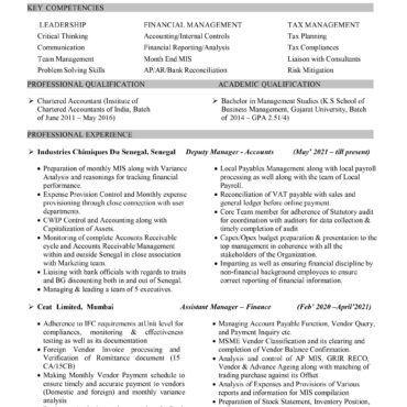 6839- Chartered Accountant Experienced