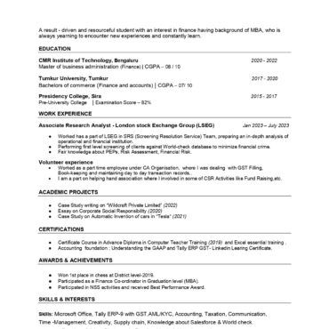 6400- Chartered Accountant Experienced