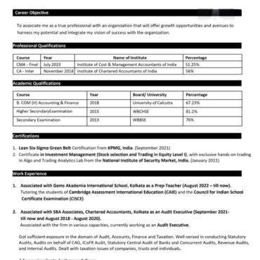 6315-CWA / CS Experienced