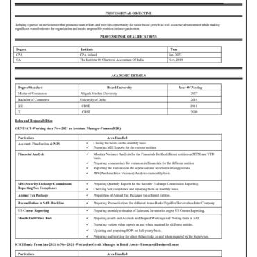 6449-Chartered Accountant Experienced