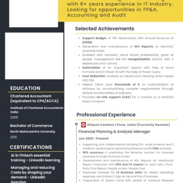 6448-Chartered Accountant Experienced
