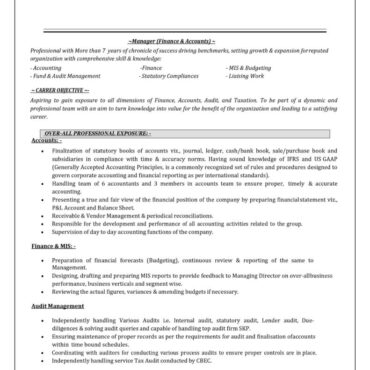 6339-Chartered Accountant Experienced