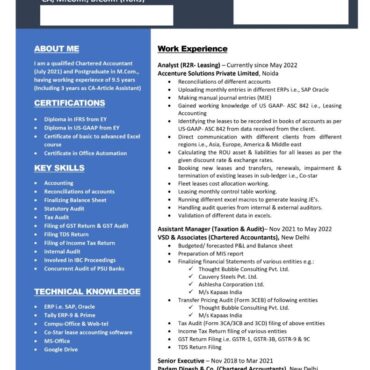 6728-Chartered Accountant Experienced