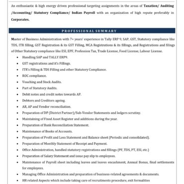 6824- Business Administration Experienced