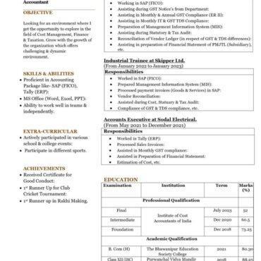 6470 - CWA / CS Experienced