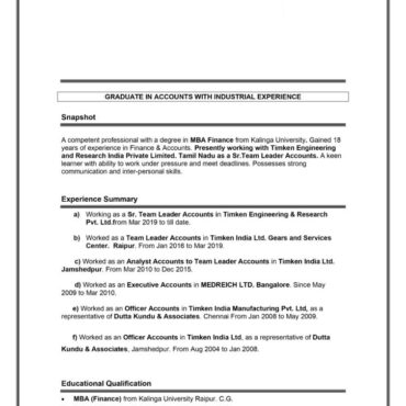 6865 - Business Administration Experienced