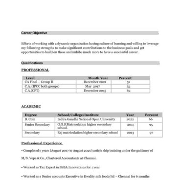 6863 - Chartered Accountant Experienced