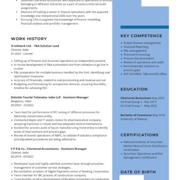 6637- Chartered Accountant Experienced