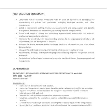 9165 - HR cum Recruitment and Admin Executive