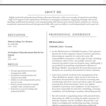 9139- HR cum Recruitment and Admin Executive