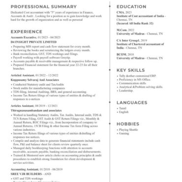 9016 - CWA / CS Freshers