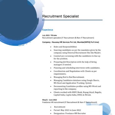 11563-HR Cum Recruitment and Admin Executive