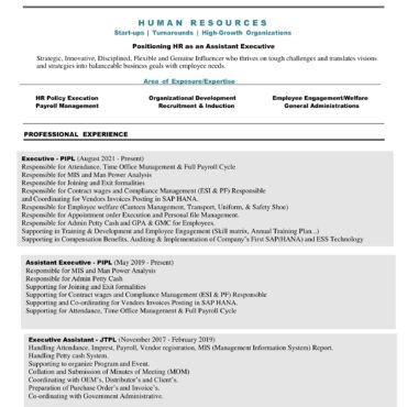 5704-HR cum Recruitment and Admin Executive