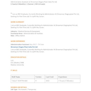 5348-HR cum Recruitment and Admin Executive