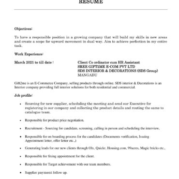 5344-HR cum Recruitment and Admin Executive