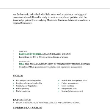 5229-Business Administration Experienced