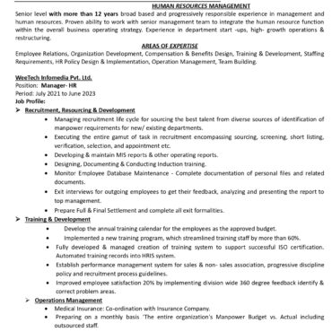 10671 - HR Cum Recruitment and Admin Executive