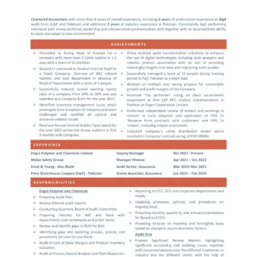 3301 - Chartered Accountant Experienced