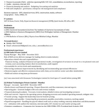 4220-Chartered Accountant Experienced