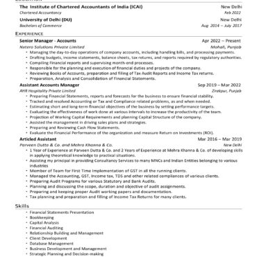 3237 - Chartered Accountant Experienced
