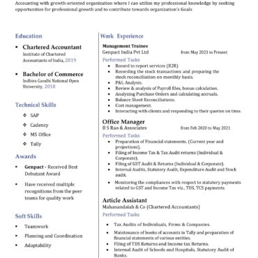 3235 - Chartered Accountant Experienced