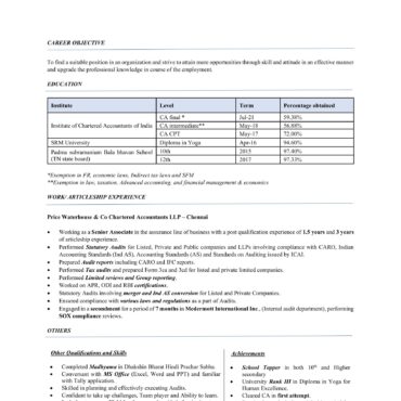 3228 - Chartered Accountant Experienced