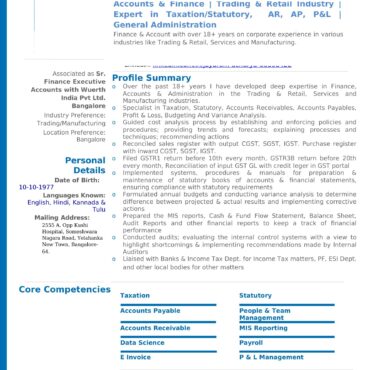 3153 - Business Administration Experienced