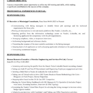2850-HR Cum Recruitment and Admin Executive