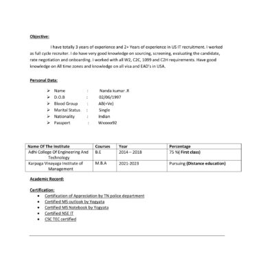 3057 - Business Administration Experienced