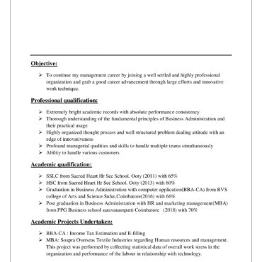 3320 - Business Administration Experienced