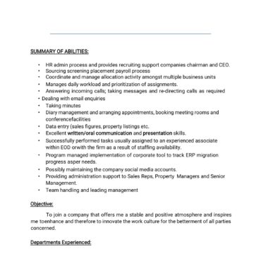 4465-HR Cum Recruitment and Admin Executive