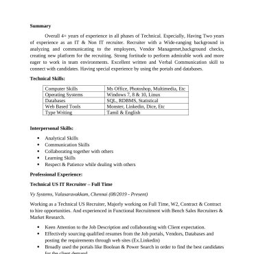 1990 - HR Cum Recruitment and Admin Executive