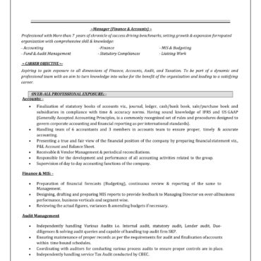 3267 - Chartered Accountant Experienced