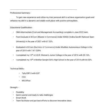 2549-Semi Qualified Professional