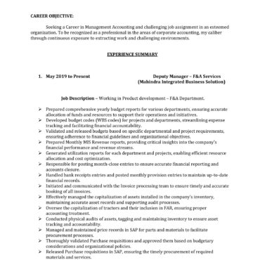 3304 - Business Administration Experienced