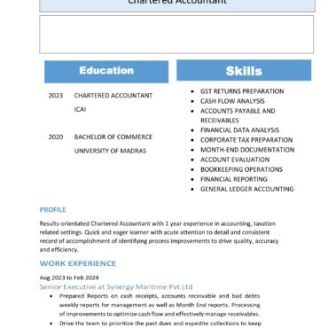 2803-Chartered Accountant Experienced