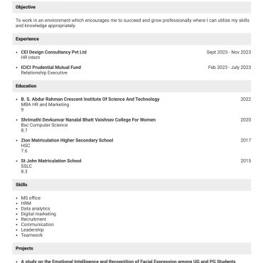 1833 - Business Administration Experienced