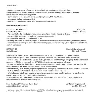 140-Territory Sales Officer
